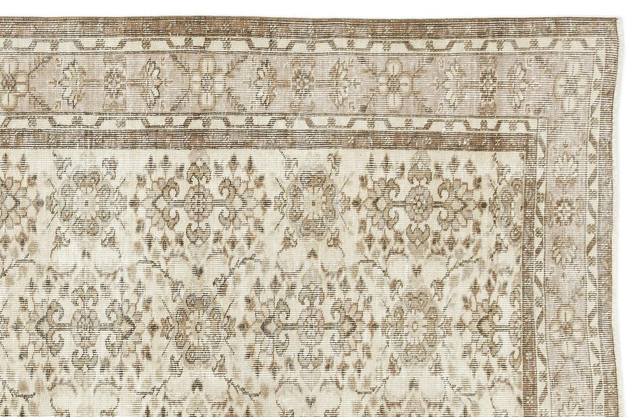 6 Metrekare El Dokuma Yün Halı Krem Bej Çiçek Desenli 194x310 cm 12463 – Koridor kullanımı