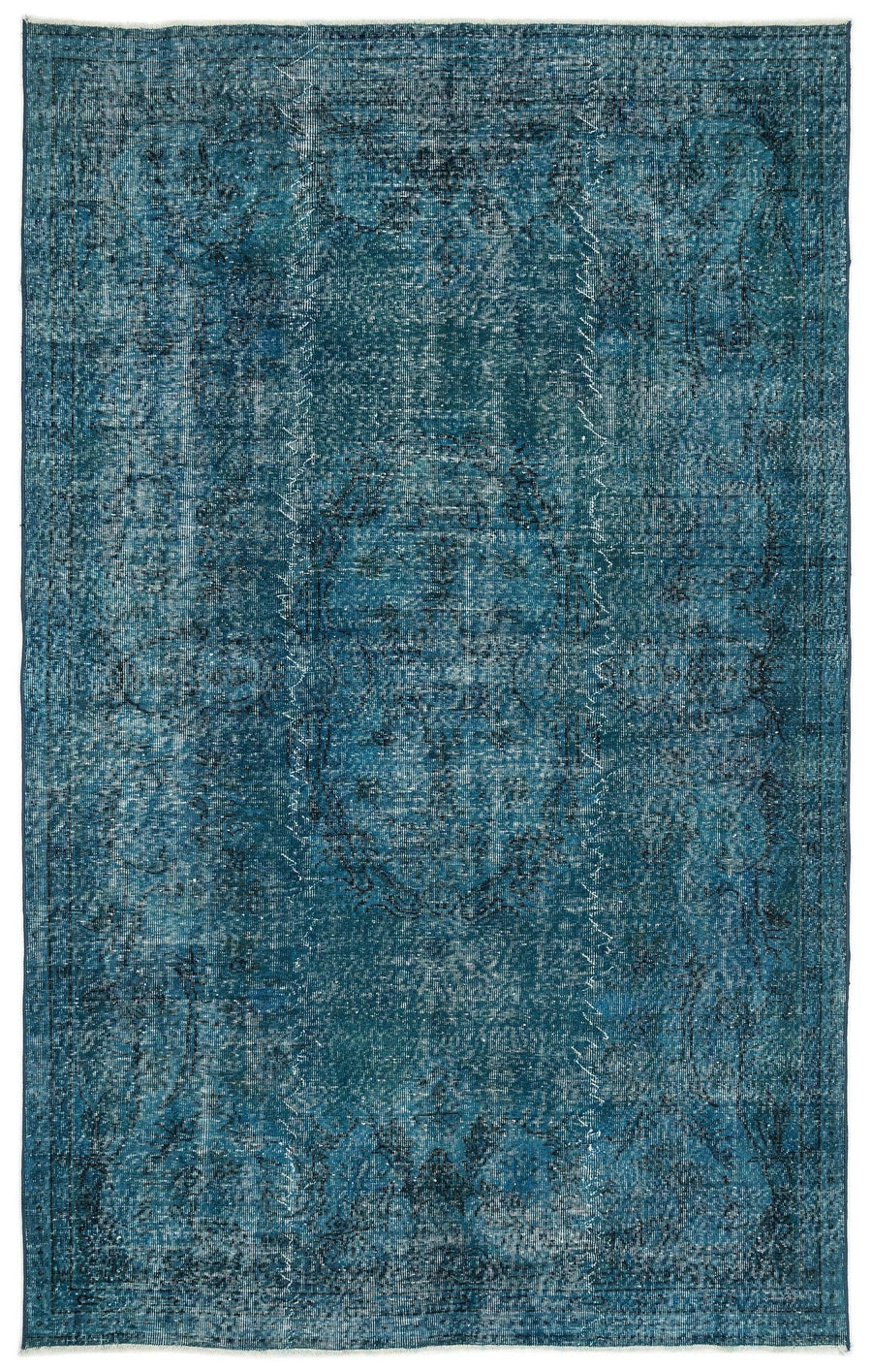 Beyaz Krem Bohem Eskitme Yün Halı 187x297