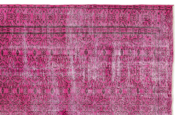 Pembe Anadolu Madalyonlu Çiçekli Yün Halı 171x286 - Özel Seri