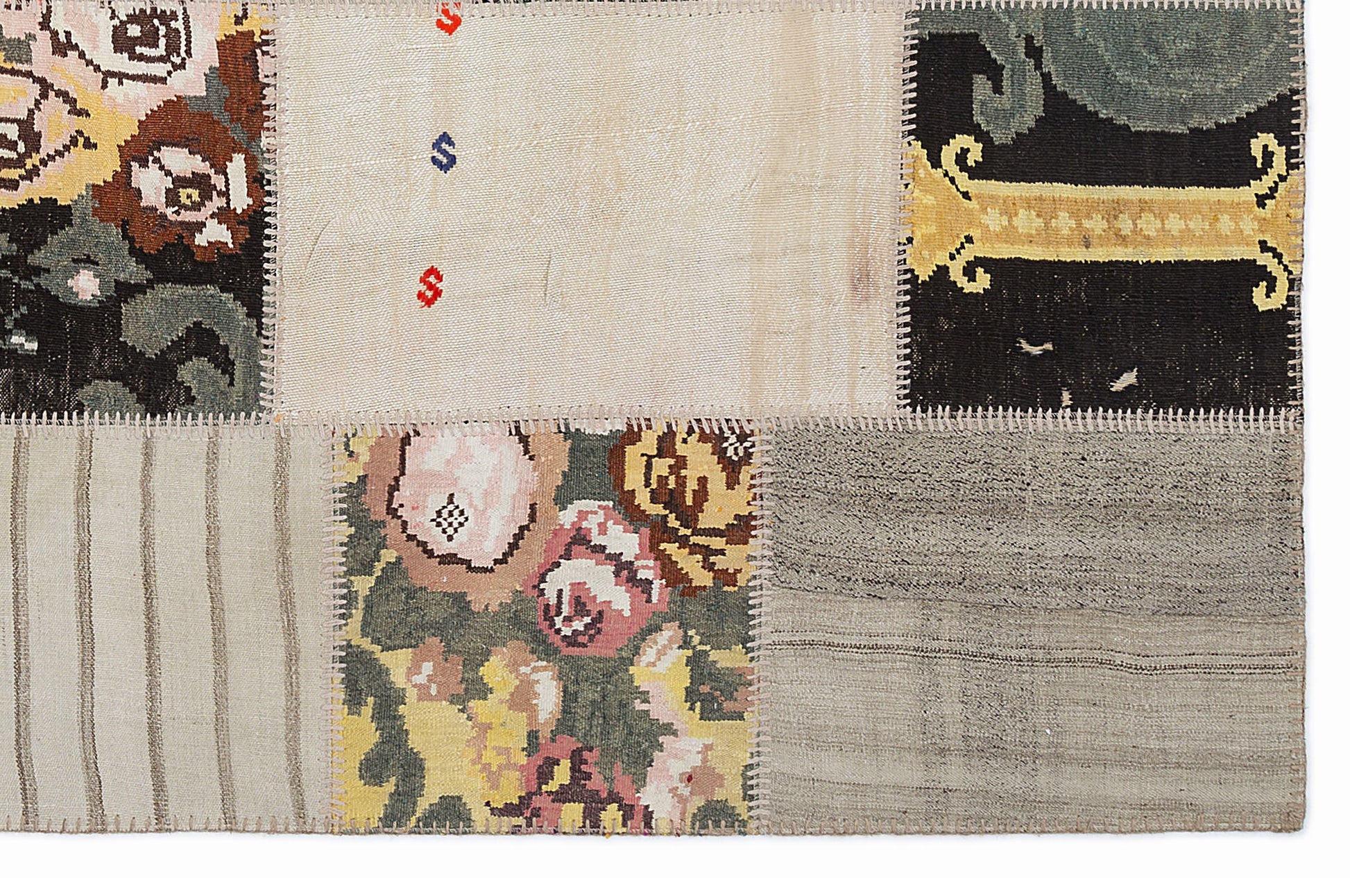 Teselya Bej Çiçekli Yün El Dokuma Halısı 160 x 230 Apex Unique