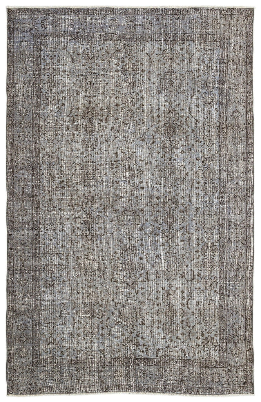 Mavi Anadolu Eskitme Geometrik Yün Halı 173x270 - Özel Seri