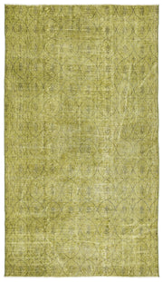 Atina Yeşil Eskitme Yün El Dokuma Halısı 146 x 259 Apex Unique