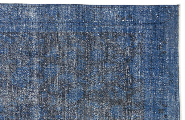 Mavi Anadolu Madalyonlu Çiçekli Yün Halı 175x327 - Özel Seri