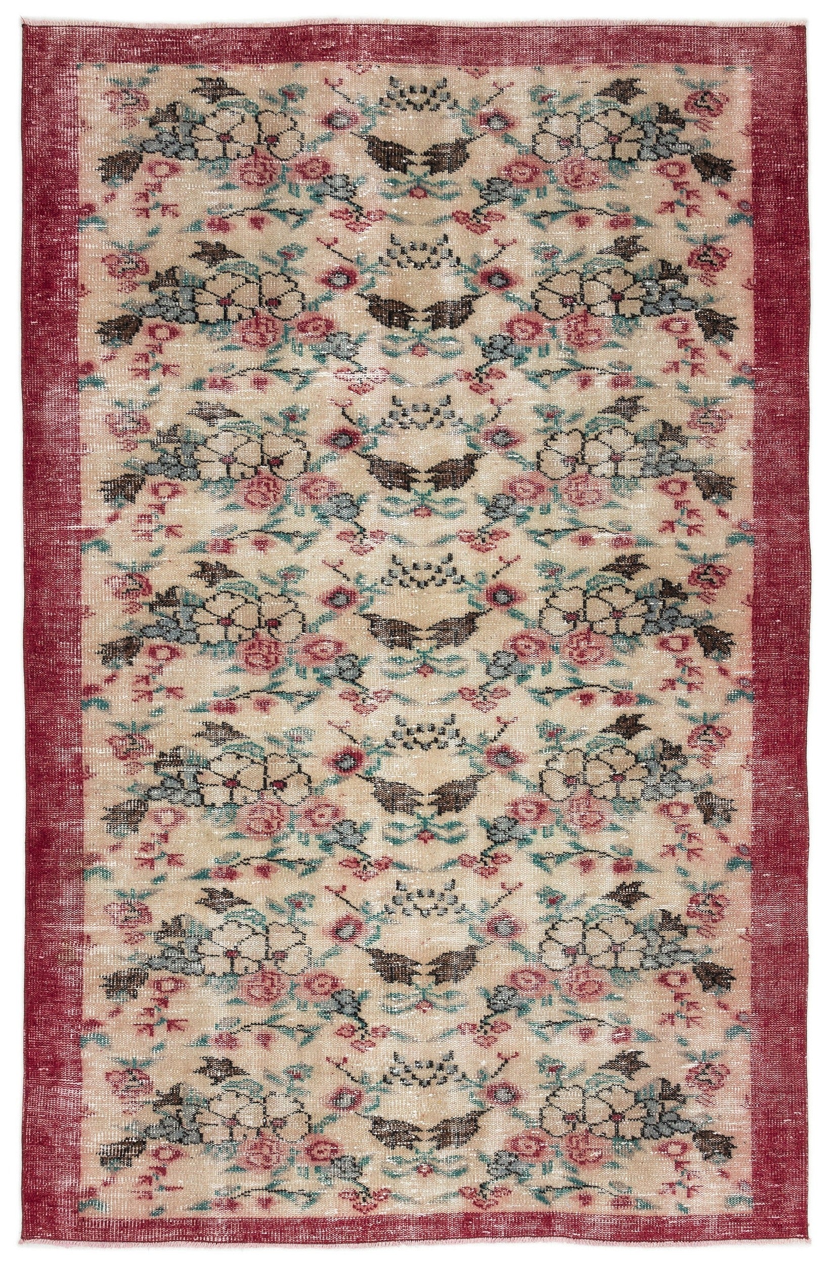 Atina Bej Eskitme Yün El Dokuma Halısı 161 x 250 Apex Unique