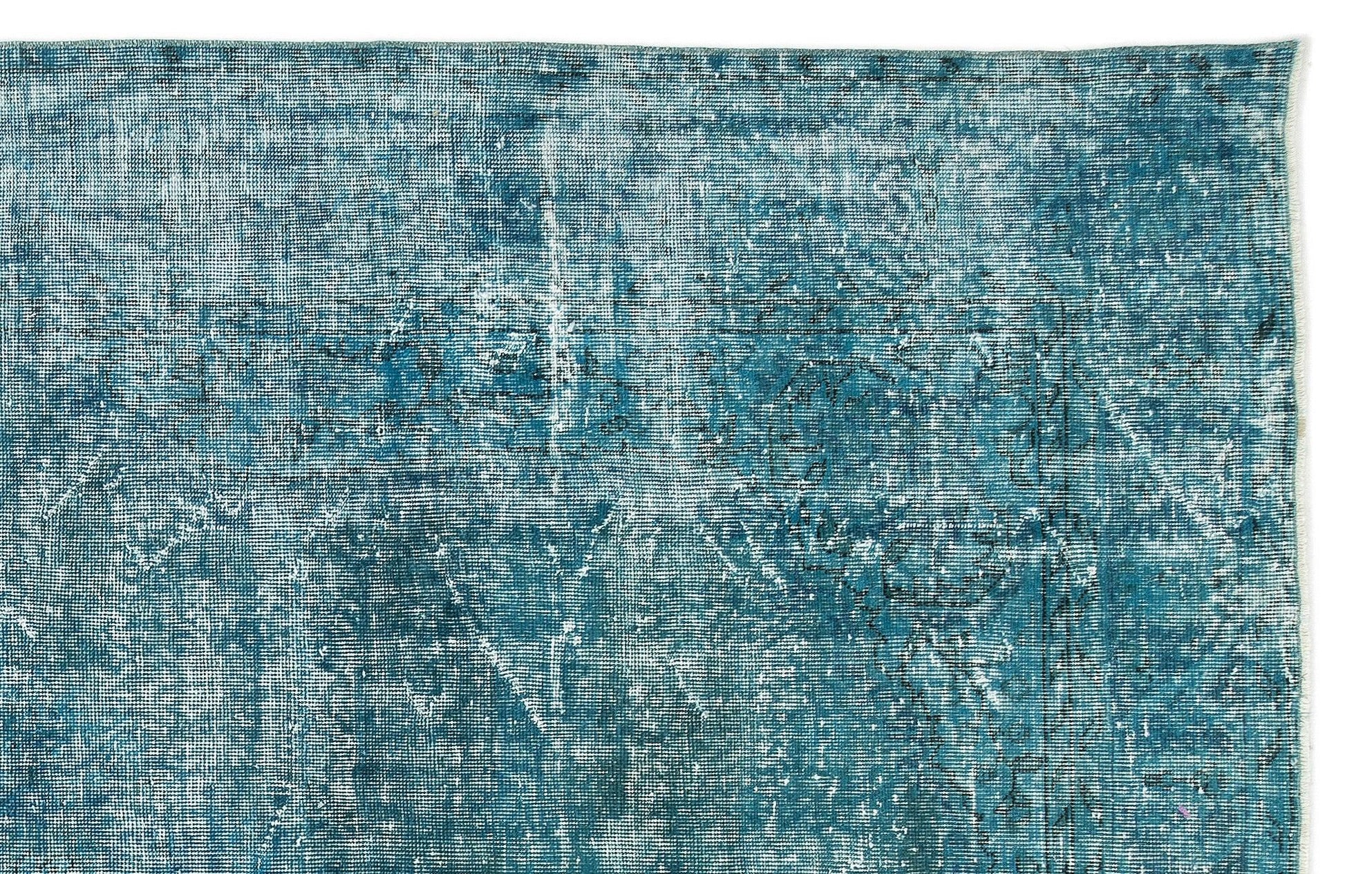 Beyaz Krem Eskitme Geometrik Yün Halı 220x310