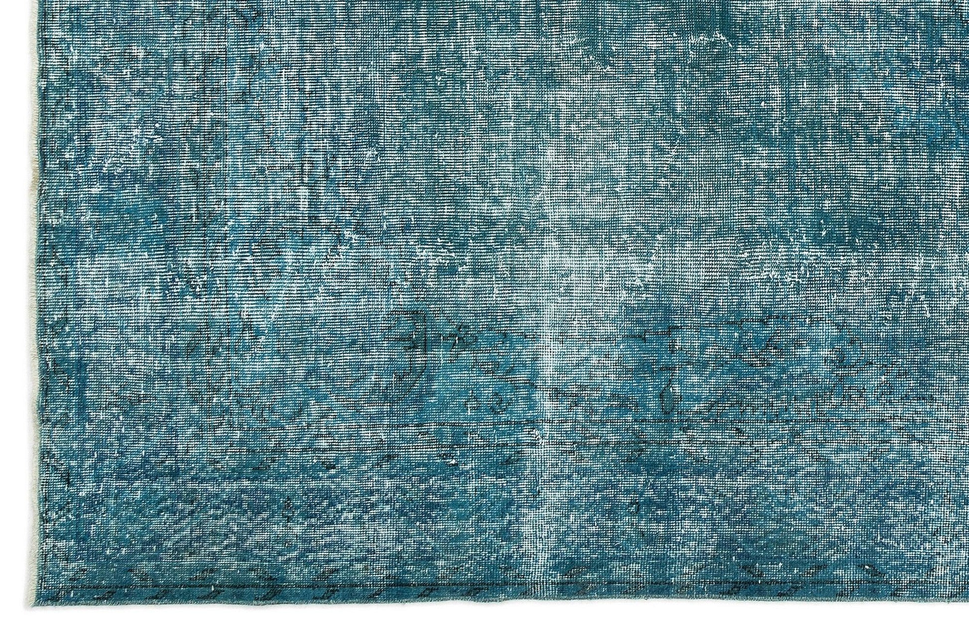 Beyaz Krem Eskitme Geometrik Yün Halı 220x310