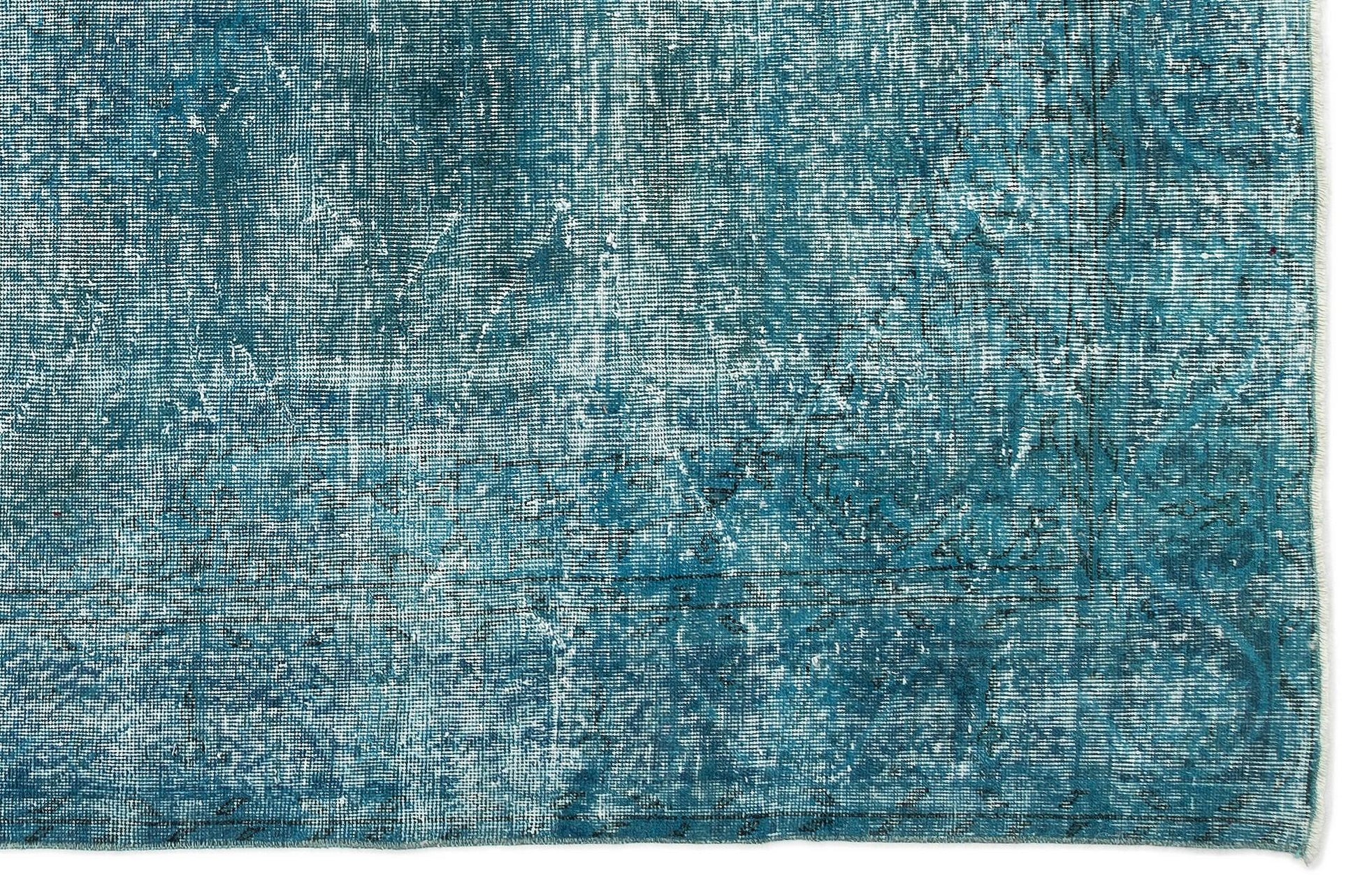 Beyaz Krem Eskitme Geometrik Yün Halı 220x310