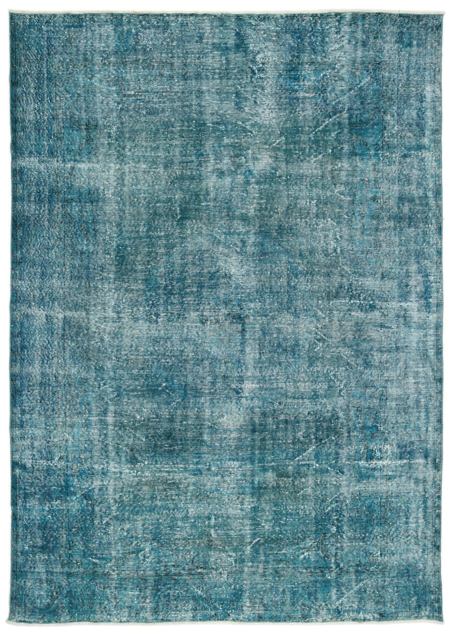 Beyaz Krem Eskitme Geometrik Yün Halı 220x310