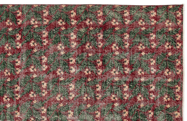 Krem Anadolu Eskitme Çiçekli Yün Halı 181x280 - Özel Seri