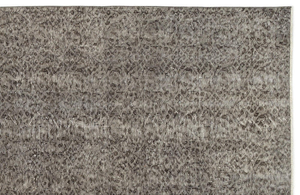 Gri Anadolu Eskitme Çiçekli Yün Halı 167x287 - Özel Seri