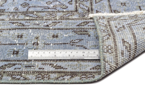 Gri Isparta Eskitme Çiçekli Yün Halı 163x256 - Özel Seri