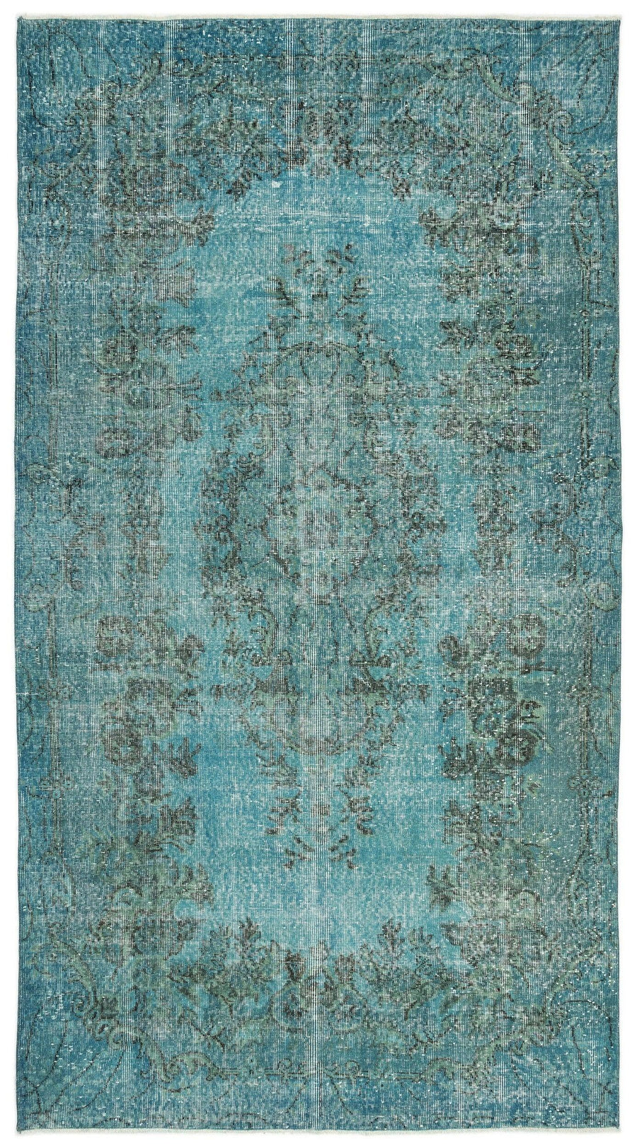 Antrasit Beyaz Bohem Eskitme Yün Halı 159x296