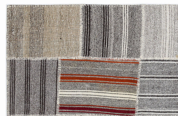 Gri Anadolu Bohem Geometrik Yün Halı 160x230 - Özel Seri