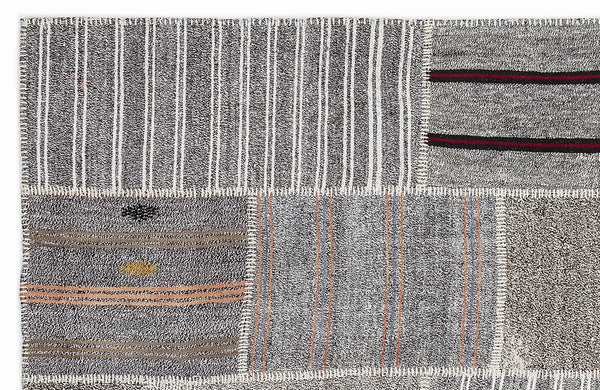 Gri Anadolu Geometrik Modern Yün Halı 160x230 - Özel Seri