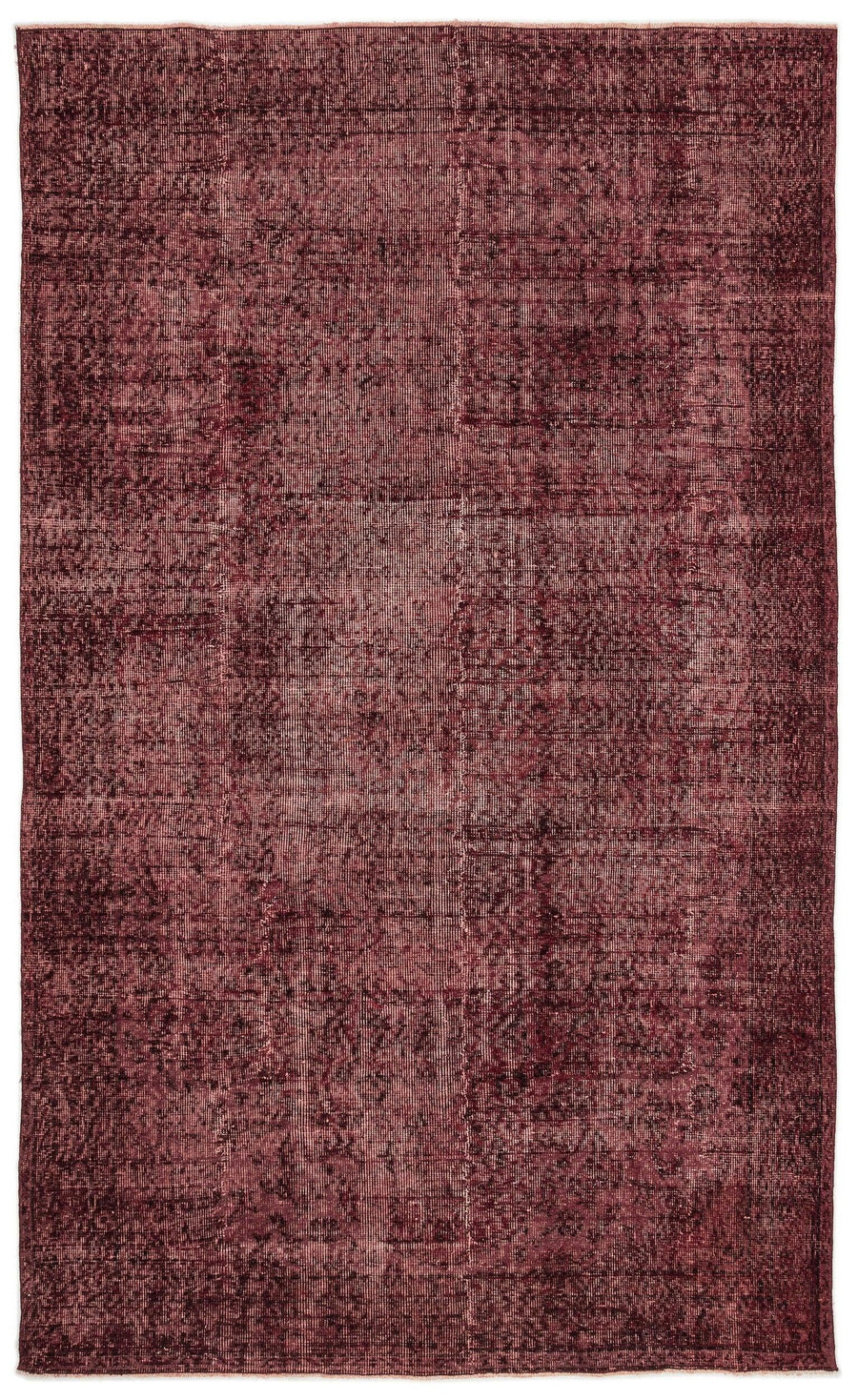 Kırmızı Anadolu Eskitme Çiçekli Yün Halı 164x270 - Özel Seri