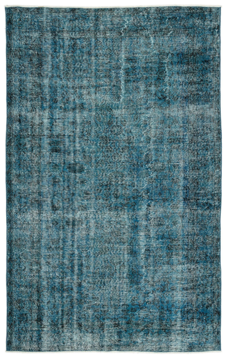 Antrasit Beyaz Eskitme Geometrik Yün Halı 159x255