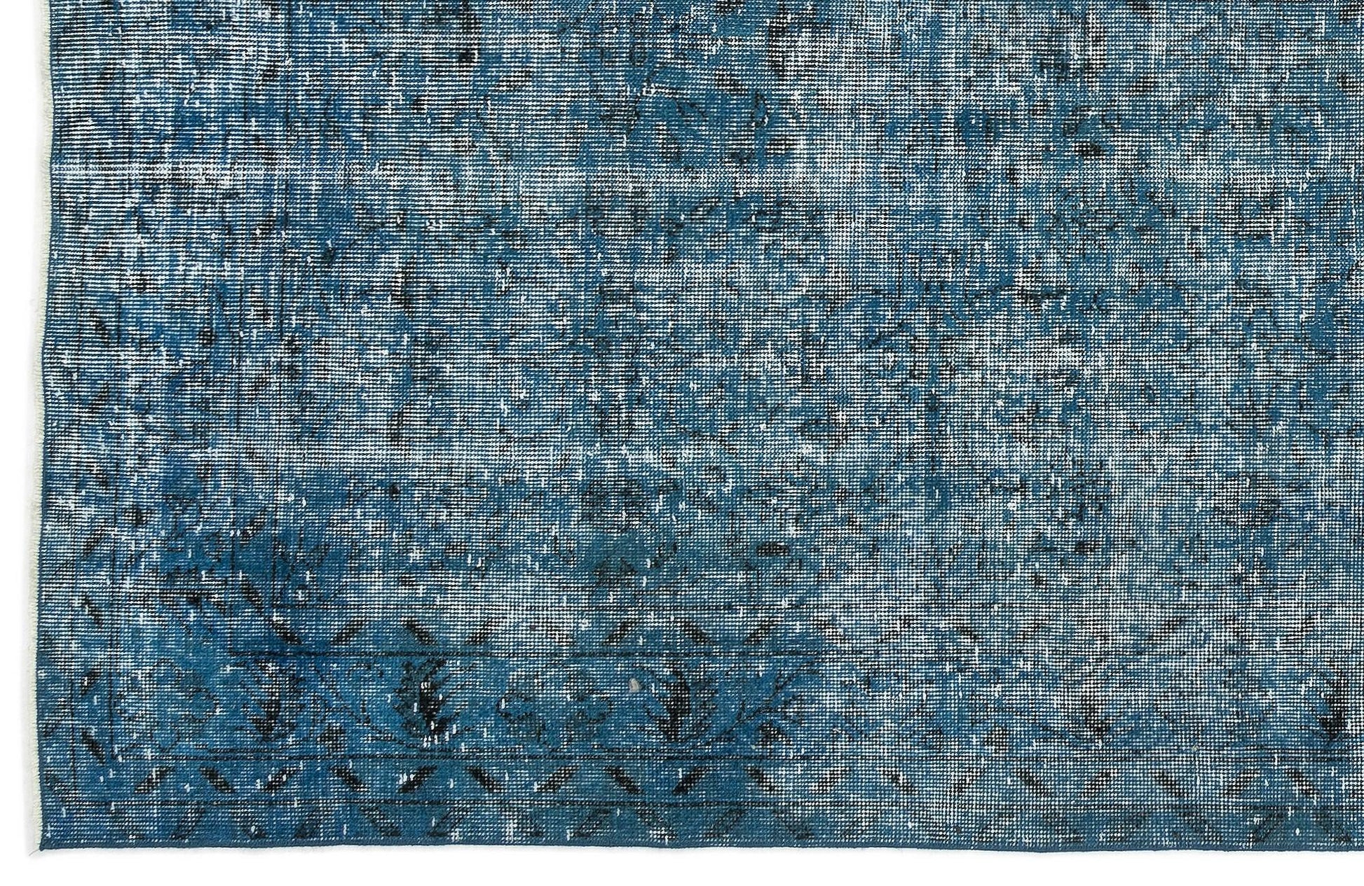 Beyaz Krem Eskitme Geometrik Yün Halı 174x283