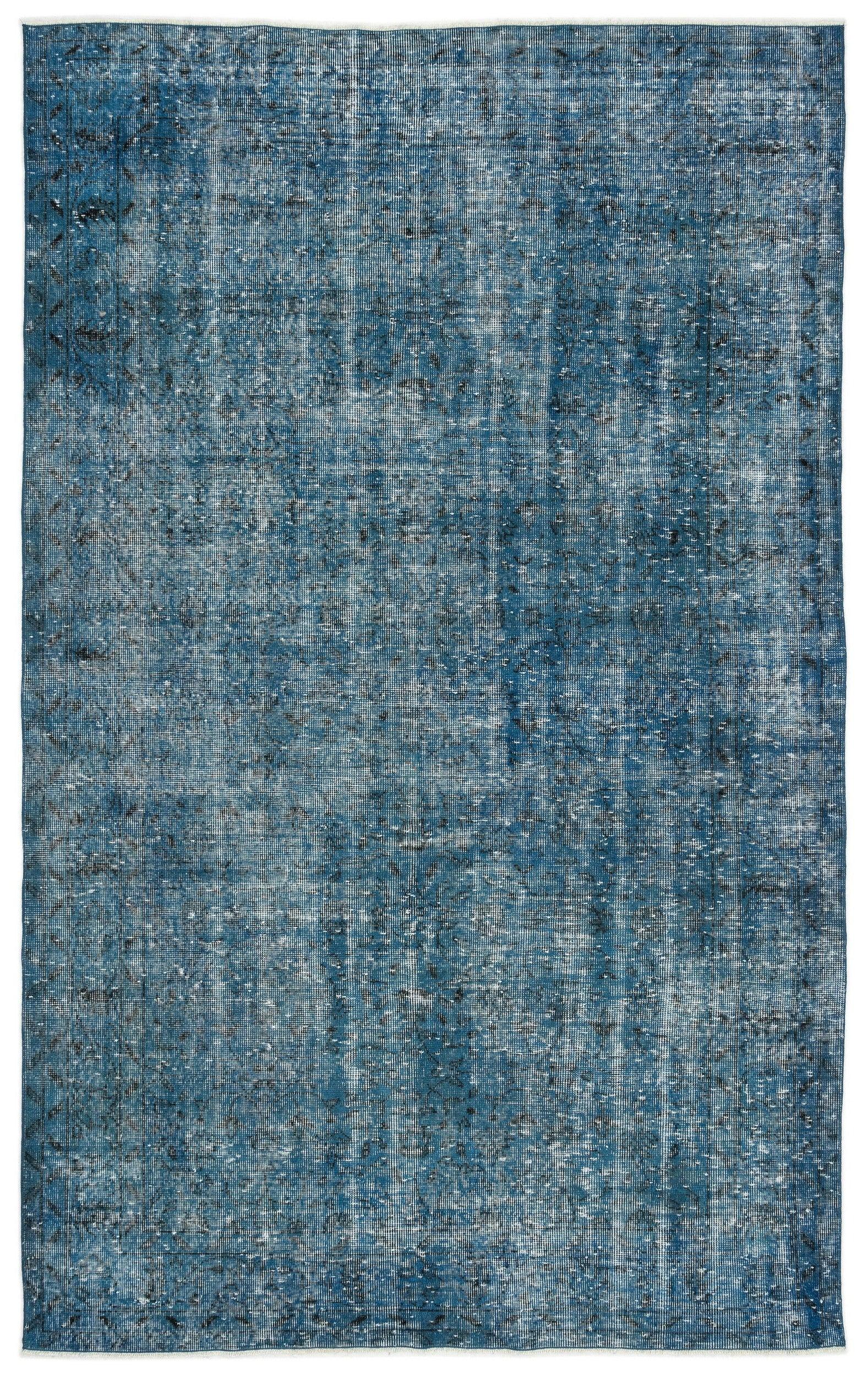 Beyaz Krem Eskitme Geometrik Yün Halı 174x283