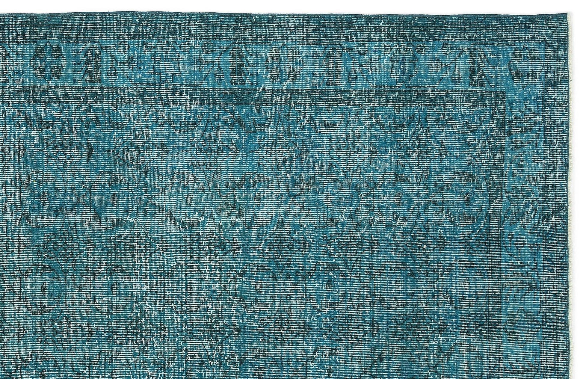 Beyaz Krem Eskitme Geometrik Yün Halı 158x279