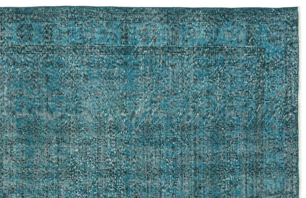 Beyaz Krem Eskitme Geometrik Yün Halı 158x279