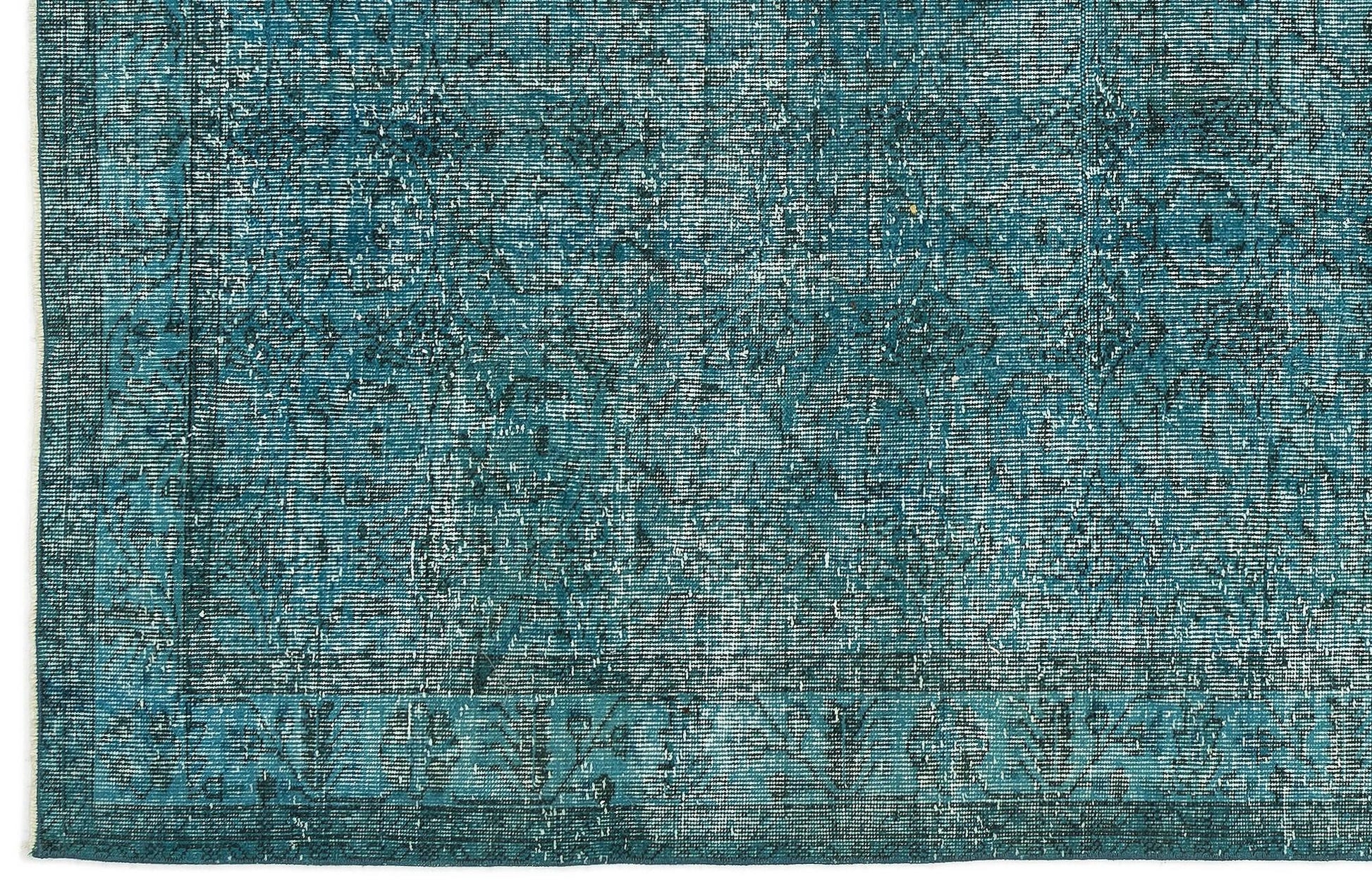 Beyaz Krem Eskitme Geometrik Yün Halı 158x279