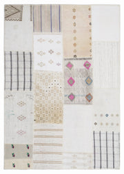 Teselya Bej Çizgili Yün El Dokuma Halısı 160 x 230 Apex Unique