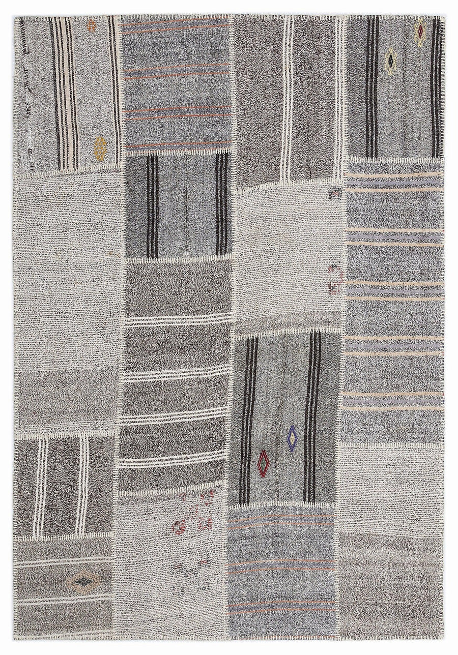 Bej Anadolu Bohem Geometrik Yün Halı 160x230 - Özel Seri