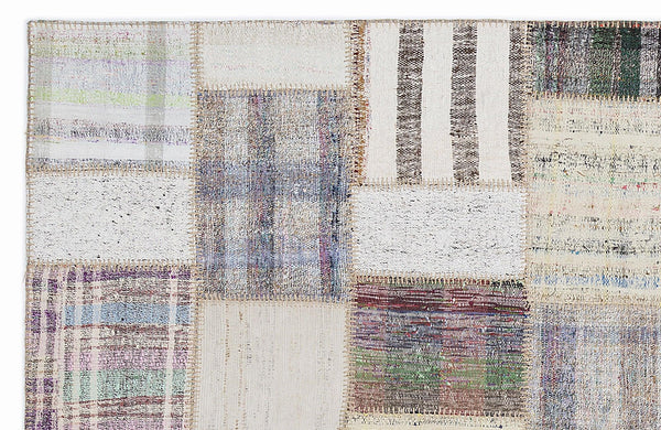 Bej Bohem Geometrik Yün Halı 160x230