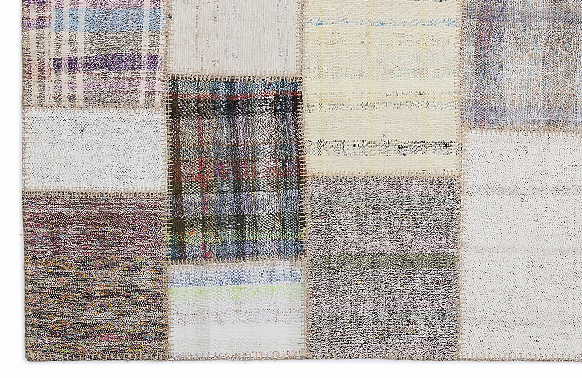 Teselya Bej Çizgili Yün El Dokuma Halısı 160 x 230 Apex Unique