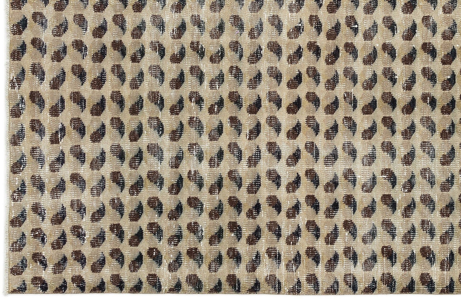 Atina Bej Eskitme Yün El Dokuma Halısı 103 x 198 Apex Unique