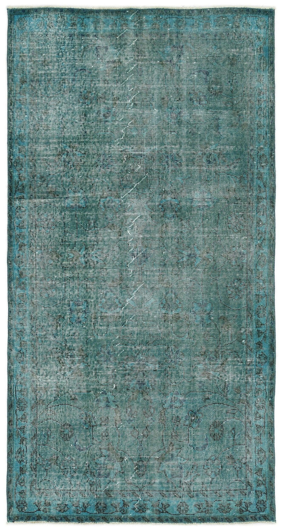 Beyaz Gri Bohem Eskitme Yün Halı 108x206