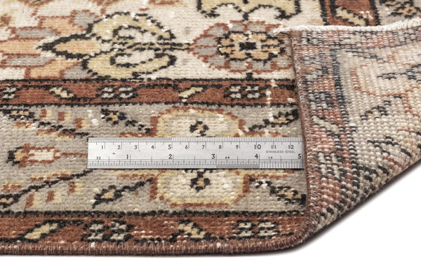 Antrasit Bej Anadolu Klasik Madalyonlu Yün Halı 160x270 - Özel Seri