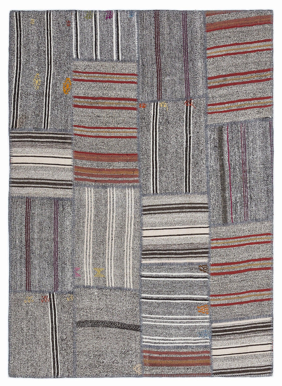 Gri Anadolu Bohem Modern Yün Halı 160x230 - Özel Seri