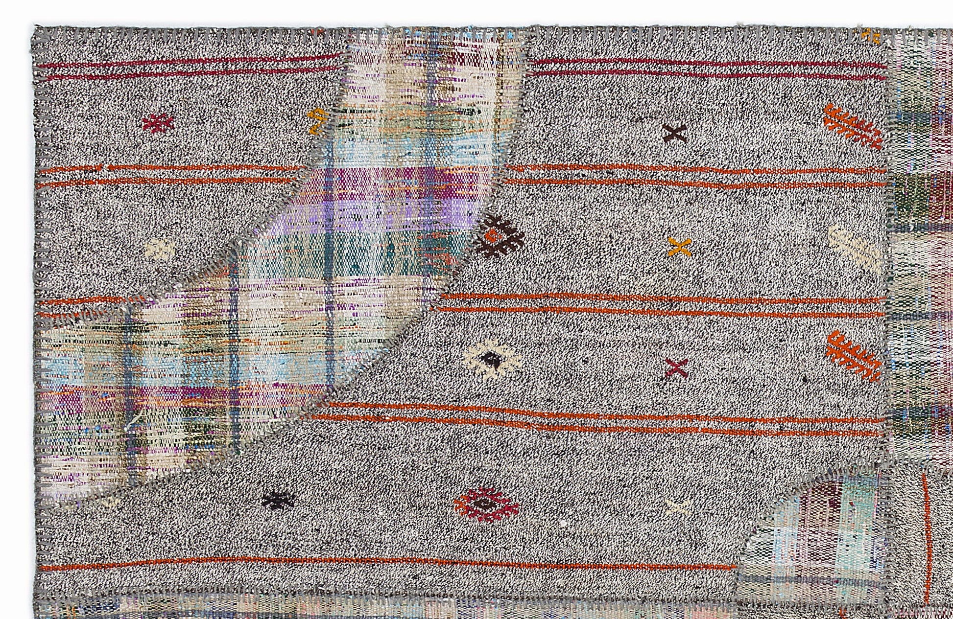 Teselya Bej Çizgili Yün El Dokuma Halısı 160 x 230 Apex Unique