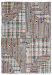 Teselya Bej Çizgili Yün El Dokuma Halısı 160 x 230 Apex Unique