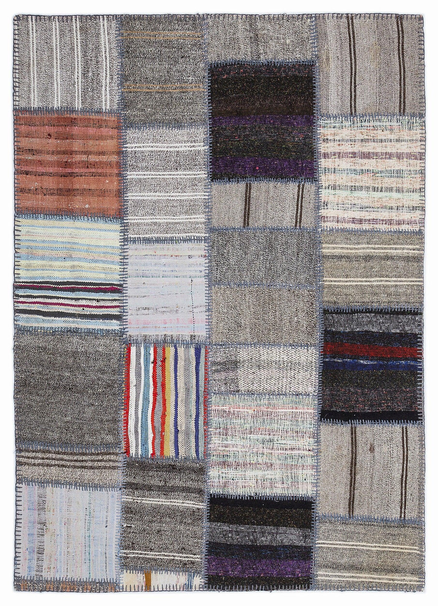 Bej Geometrik Modern Yün Halı 160x230