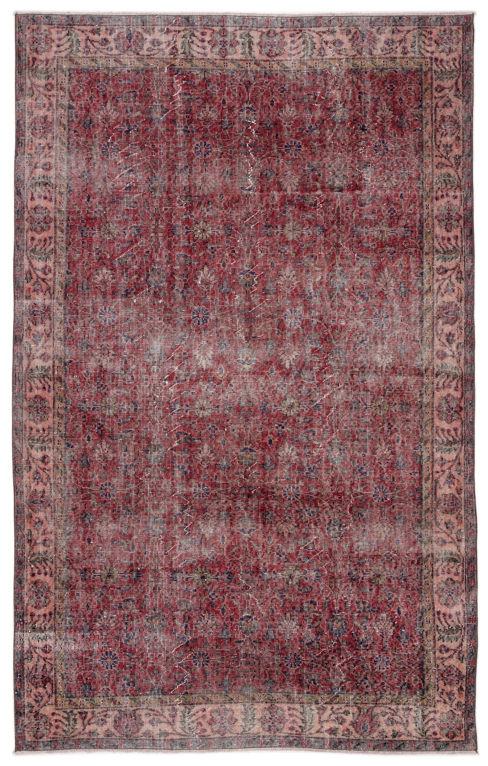 Atina Kırmızı Eskitme Yün El Dokuma Halısı 168 x 268 Apex Unique