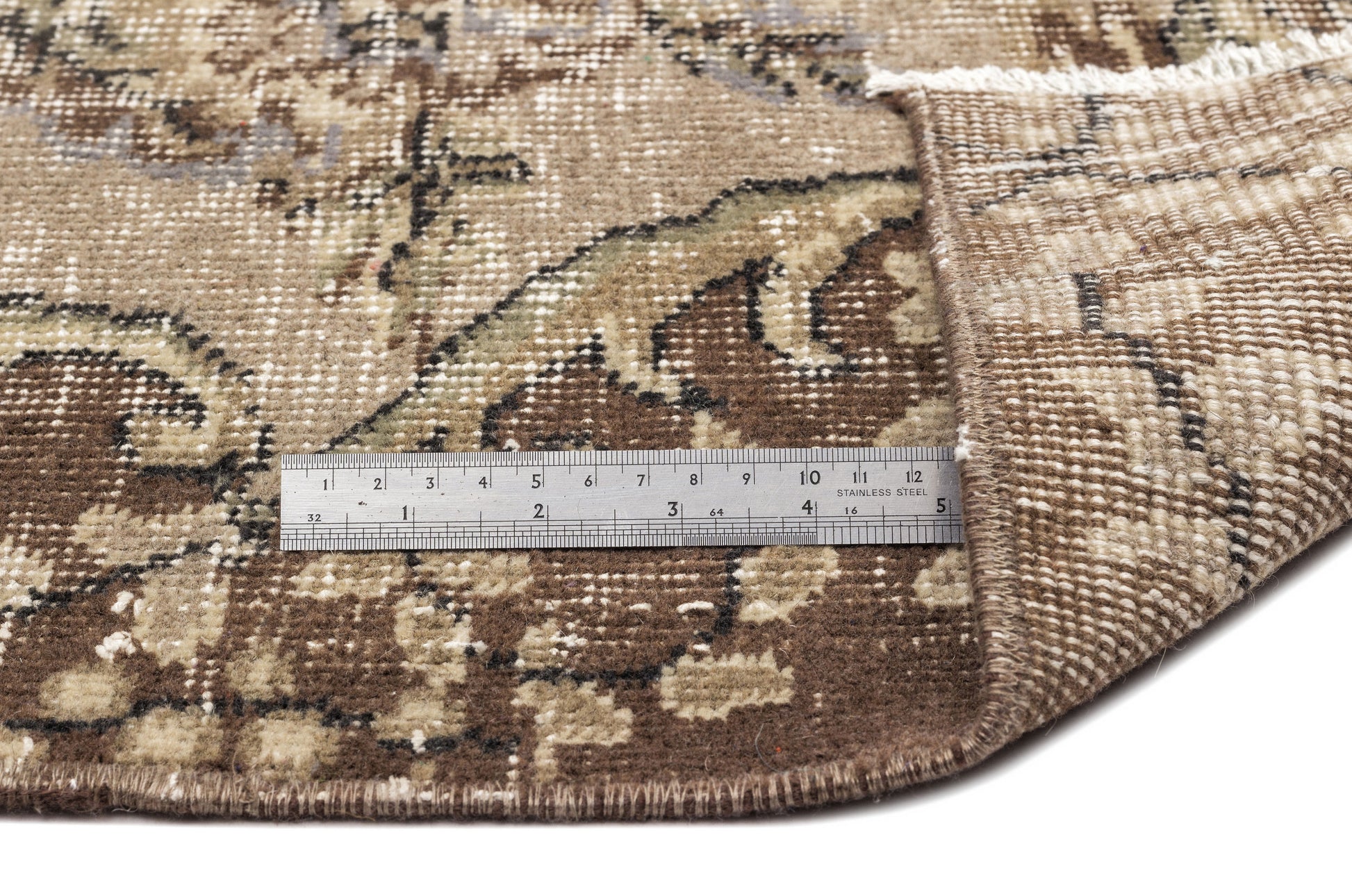 Atina Bej Eskitme Yün El Dokuma Halısı 195 x 256 Apex Unique