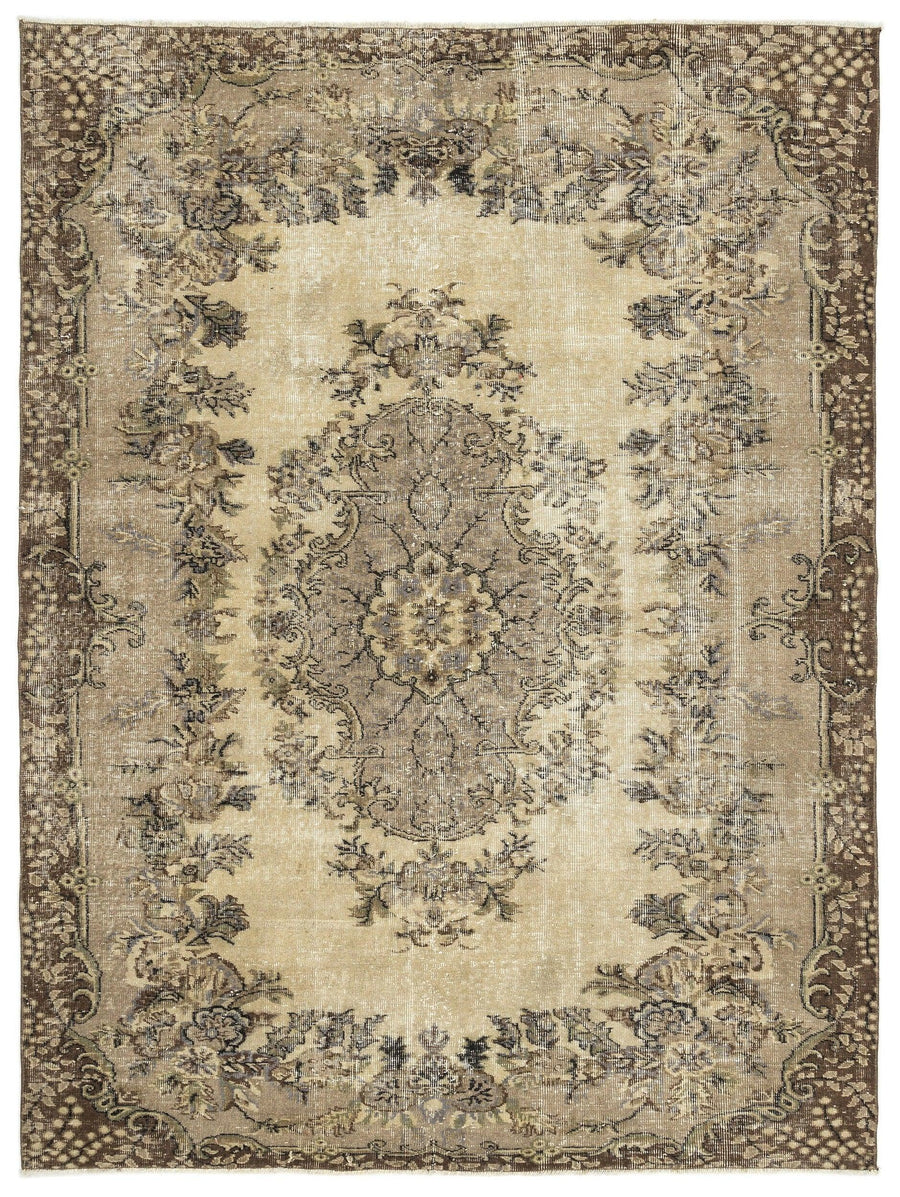 Bej Anadolu Eskitme Klasik Yün Halı 195x256 - Özel Seri