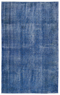 Modern Blue Rug in Solid Indigo & Cobalt Tones 200x313 cm (6'7" x 10'3")