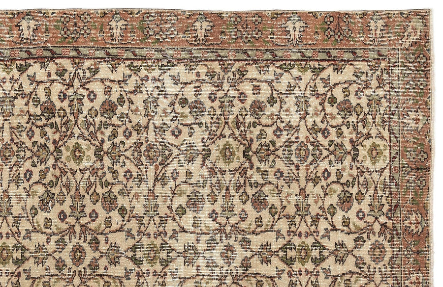 Eskitme Krem El Dokuma Halı Kırmızı Kök Boyalı 169x275 cm 12951 – Oturma odası kullanımı