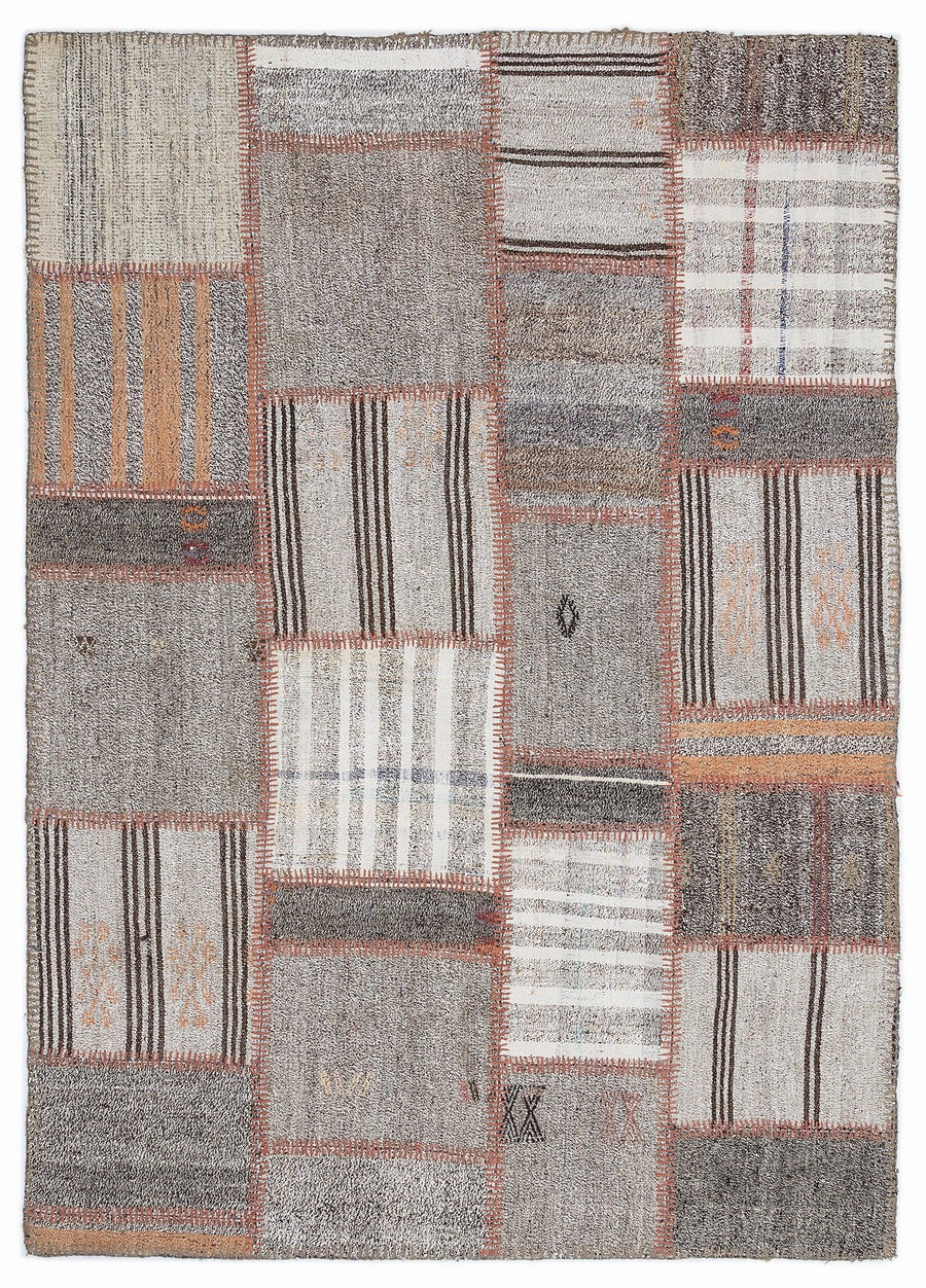 Bej Anadolu Bohem Geometrik Yün Halı 160x230 - Özel Seri