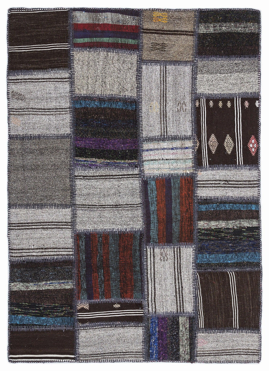 Bej Anadolu Bohem Geometrik Yün Halı 160x230 - Özel Seri