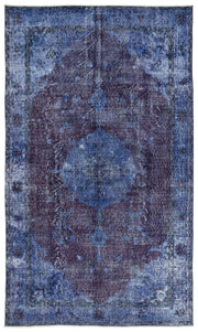 Atina Mavi Eskitme Yün El Dokuma Halısı 181 x 309 Apex Unique