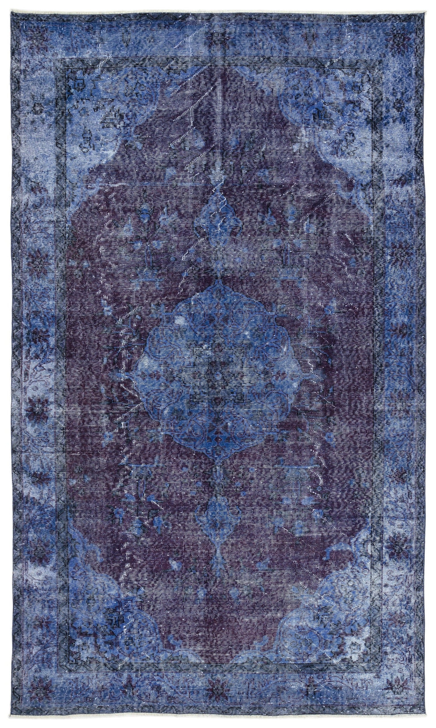 Atina Mavi Eskitme Yün El Dokuma Halısı 181 x 309 Apex Unique