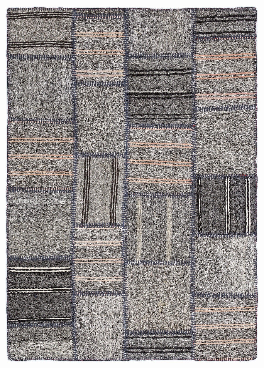 Bej Geometrik Modern Yün Halı 160x230