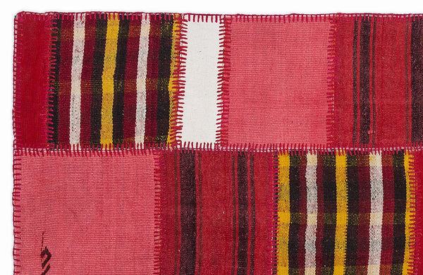 Pembe Anadolu Bohem Geometrik Yün Halı 160x230 - Özel Seri