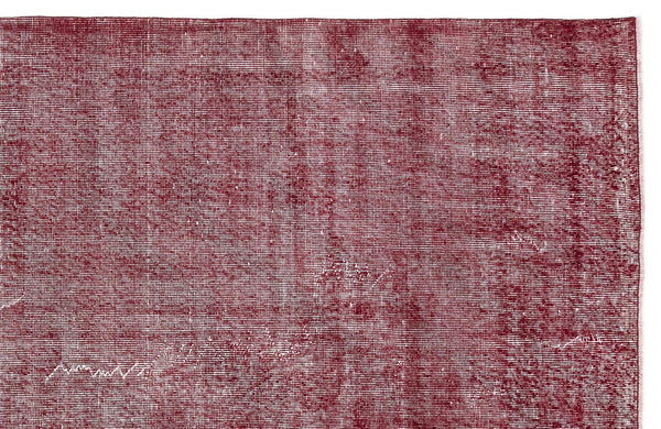Kırmızı Anadolu Eskitme Madalyonlu Yün Halı 205x307 - Özel Seri