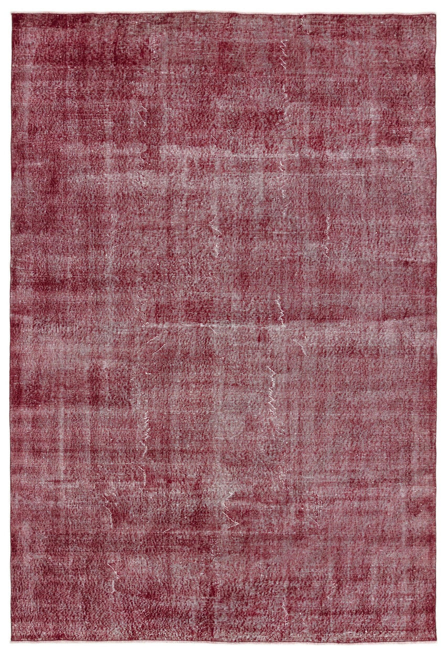 Kırmızı Anadolu Eskitme Madalyonlu Yün Halı 205x307 - Özel Seri