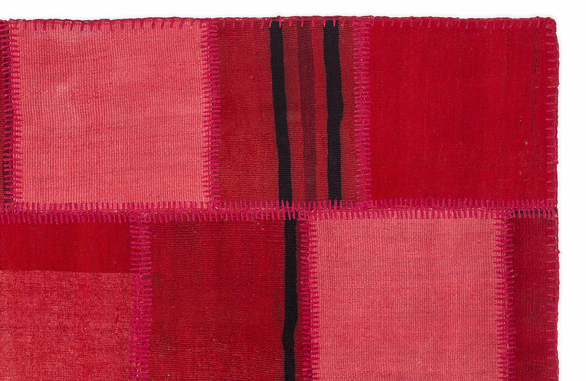 Teselya Kırmızı Patchwork Yün El Dokuma Halısı 160 x 230 Apex Unique